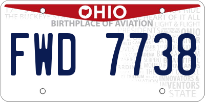 OH license plate FWD7738