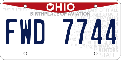 OH license plate FWD7744