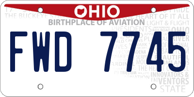 OH license plate FWD7745