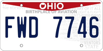 OH license plate FWD7746
