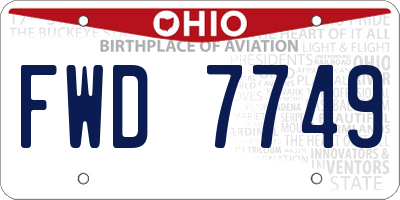 OH license plate FWD7749