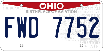 OH license plate FWD7752