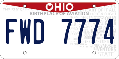 OH license plate FWD7774