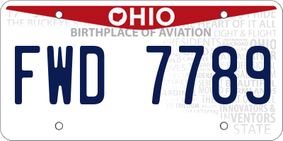 OH license plate FWD7789