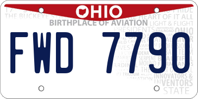 OH license plate FWD7790