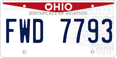 OH license plate FWD7793