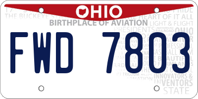 OH license plate FWD7803