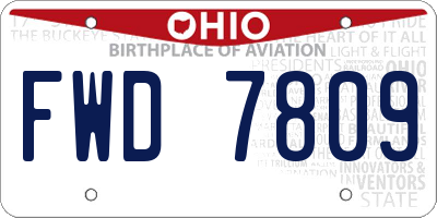 OH license plate FWD7809