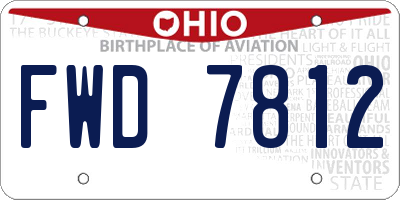 OH license plate FWD7812