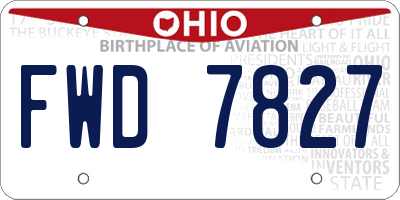OH license plate FWD7827