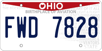 OH license plate FWD7828