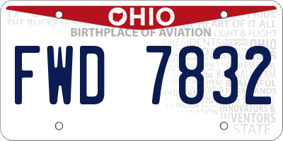 OH license plate FWD7832