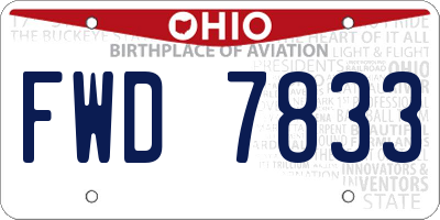 OH license plate FWD7833