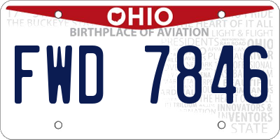 OH license plate FWD7846