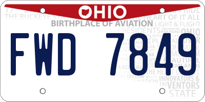 OH license plate FWD7849