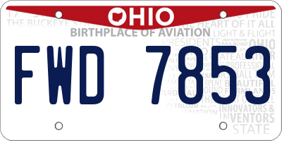 OH license plate FWD7853