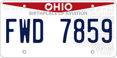 OH license plate FWD7859