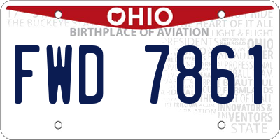 OH license plate FWD7861