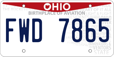 OH license plate FWD7865