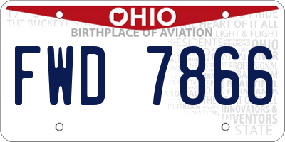 OH license plate FWD7866