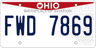 OH license plate FWD7869