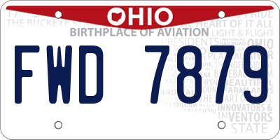 OH license plate FWD7879