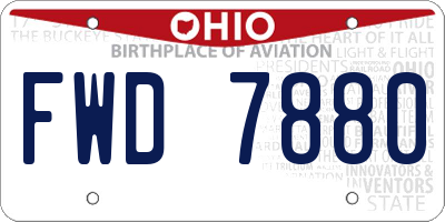 OH license plate FWD7880