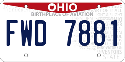 OH license plate FWD7881