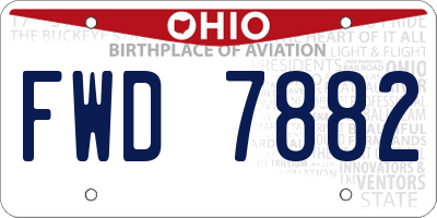 OH license plate FWD7882