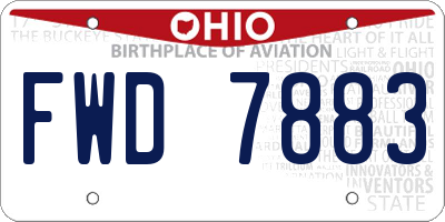 OH license plate FWD7883
