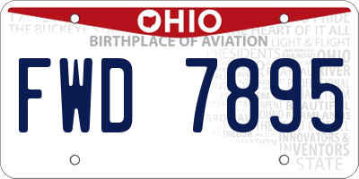 OH license plate FWD7895