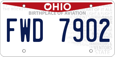 OH license plate FWD7902