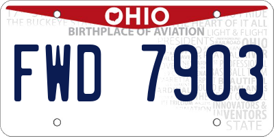 OH license plate FWD7903
