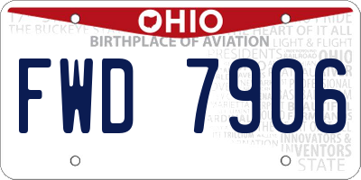 OH license plate FWD7906