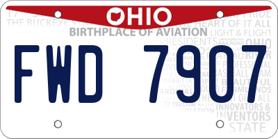 OH license plate FWD7907