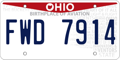 OH license plate FWD7914