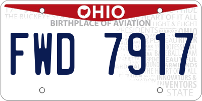 OH license plate FWD7917