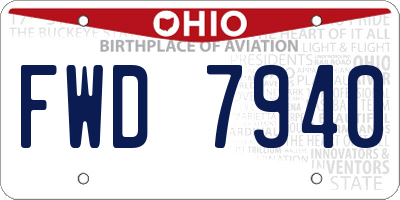 OH license plate FWD7940