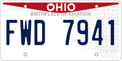 OH license plate FWD7941