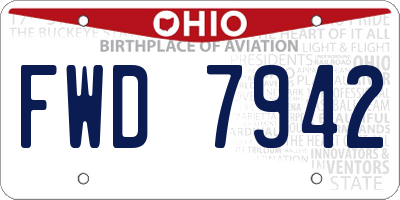 OH license plate FWD7942