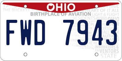OH license plate FWD7943