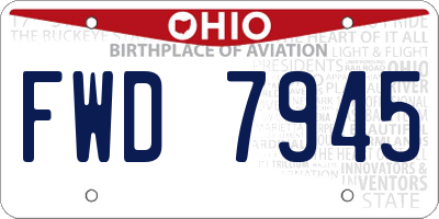 OH license plate FWD7945