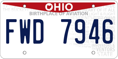 OH license plate FWD7946