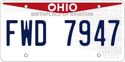 OH license plate FWD7947