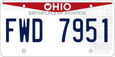 OH license plate FWD7951