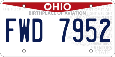 OH license plate FWD7952