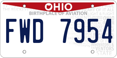 OH license plate FWD7954
