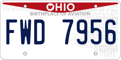OH license plate FWD7956