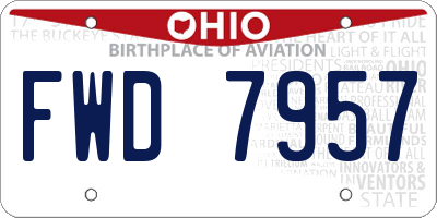 OH license plate FWD7957
