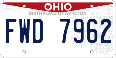 OH license plate FWD7962